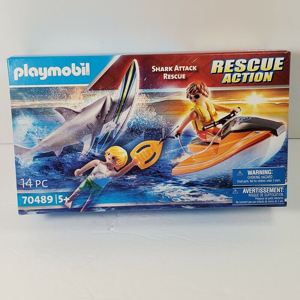 Playmobil 70489 Rescue Action Shark Attack Rescue New in Box Building Blocks Set